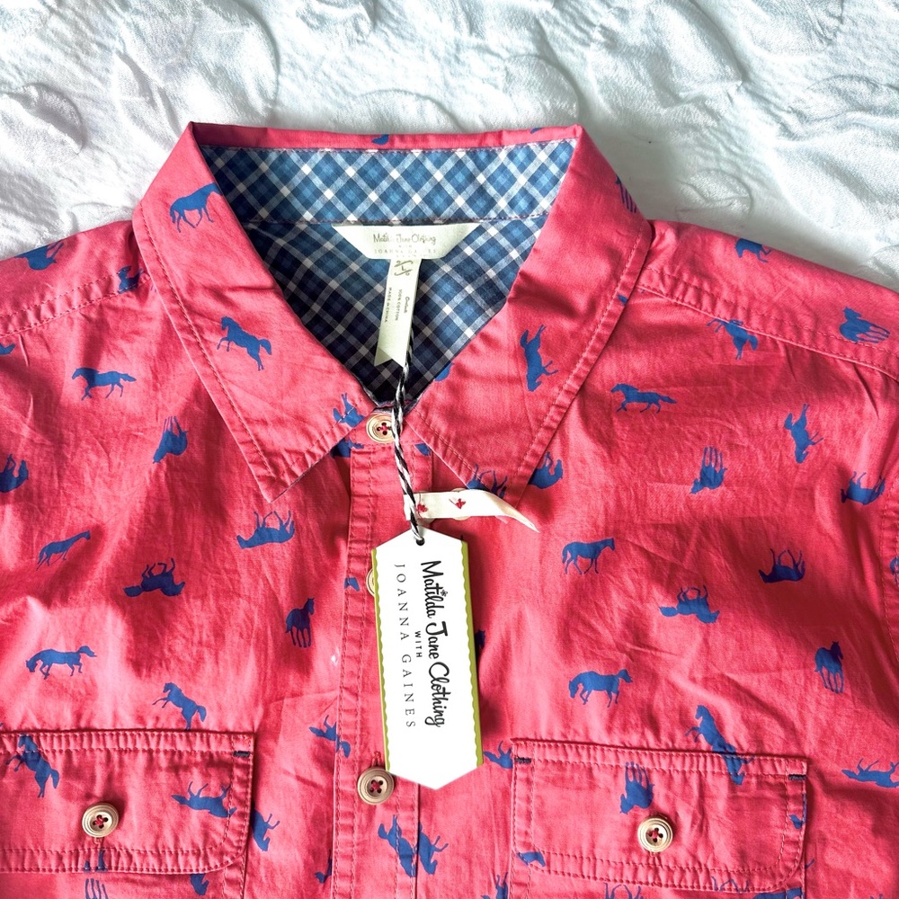 Matilda Jane Red Casual Button Down Shirt - Picture 2 of 3